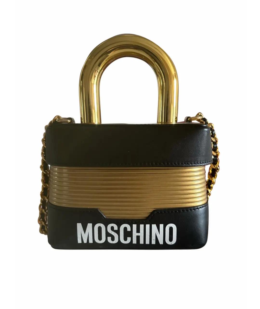 MOSCHINO Черная сумка с короткими ручками из искусственной кожи, фото 1