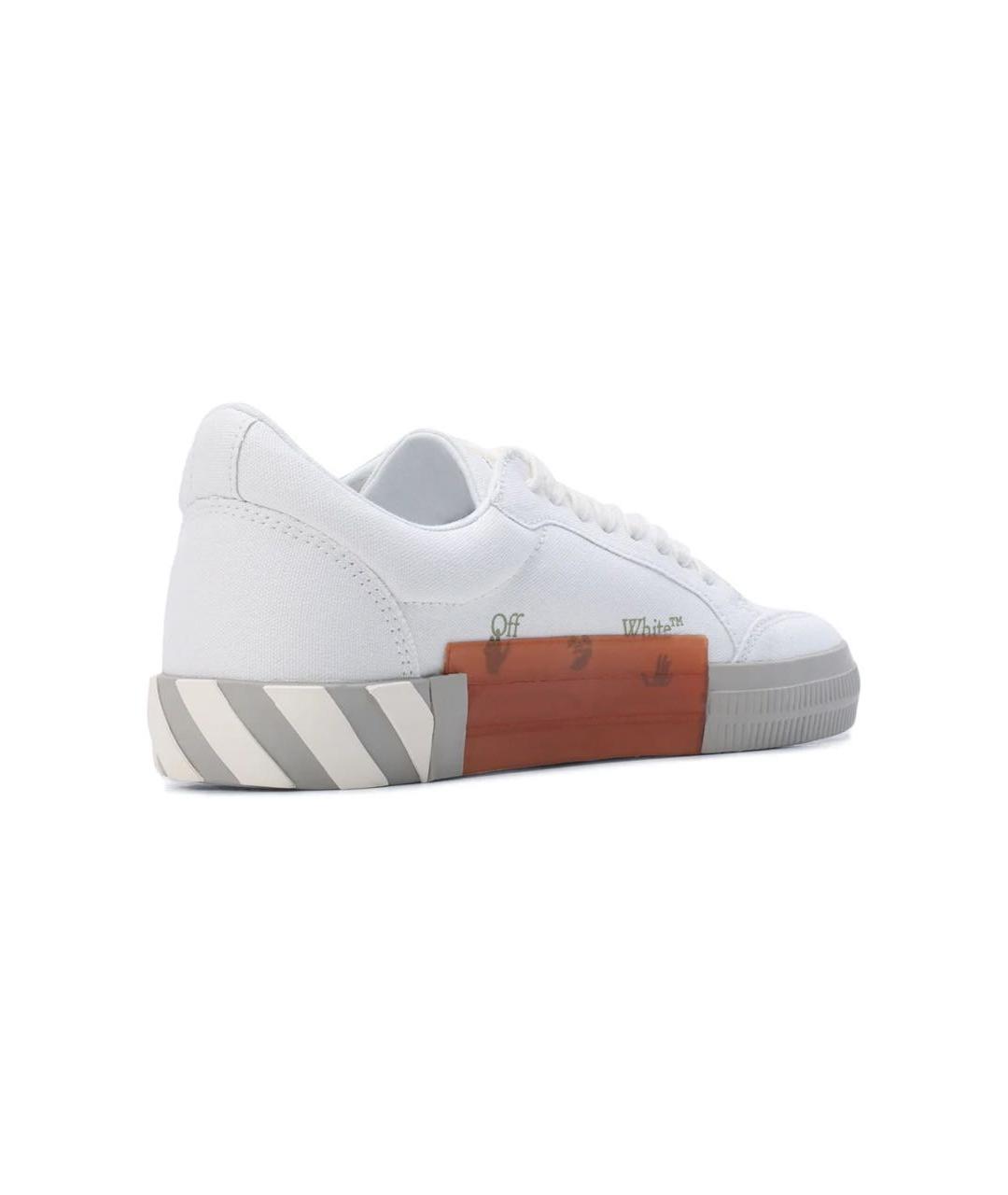 OFF-WHITE Белые текстильные кеды, фото 4
