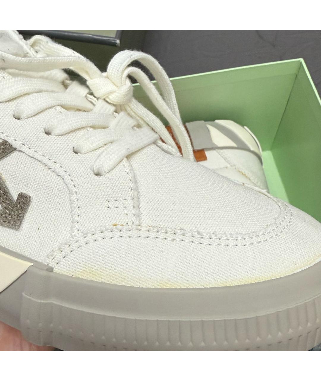 OFF-WHITE Белые текстильные кеды, фото 6