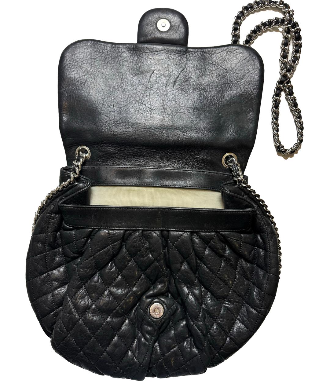 CHANEL Черная кожаная сумка через плечо, фото 7