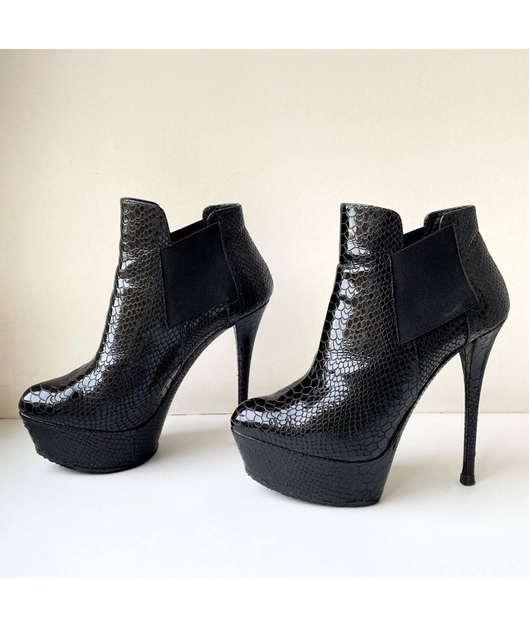 CASADEI Черные ботильоны из экзотической кожи, фото 6