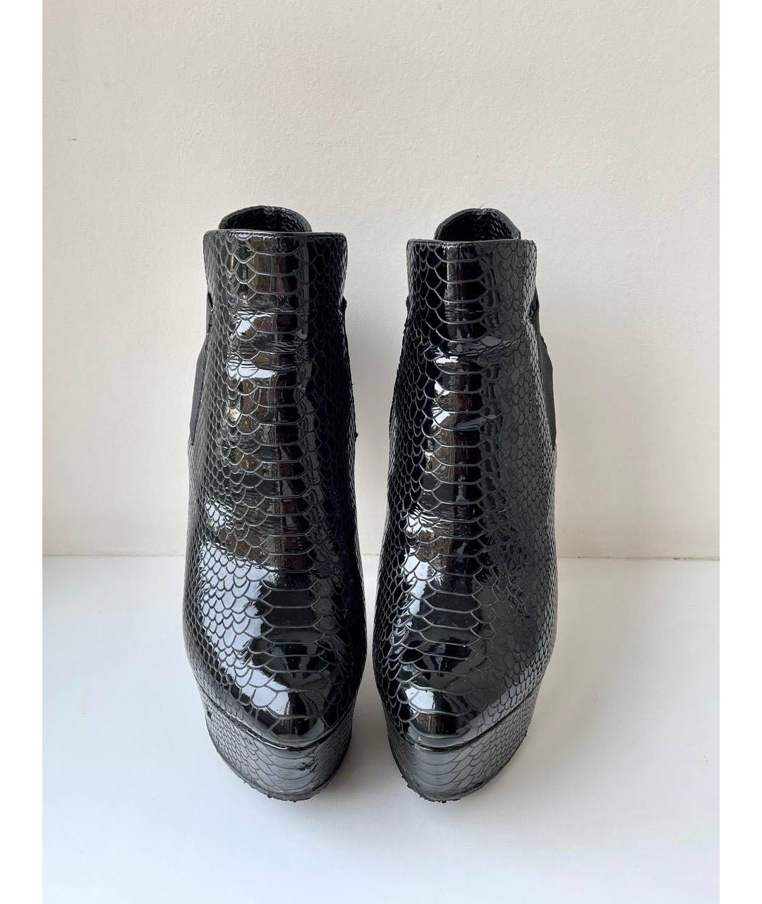 CASADEI Черные ботильоны из экзотической кожи, фото 3