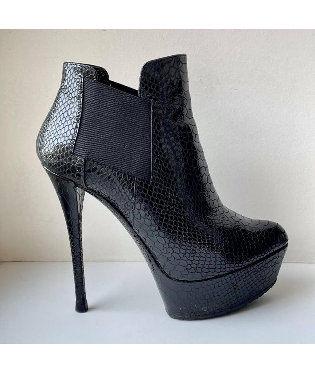 CASADEI Черные ботильоны из экзотической кожи, фото 8