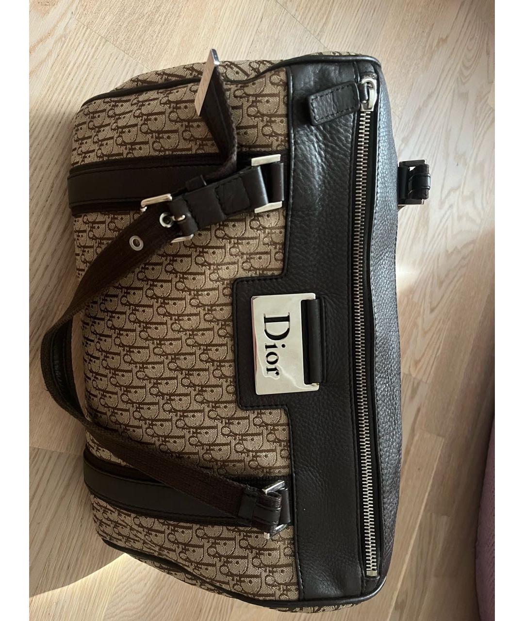 CHRISTIAN DIOR Бежевая кожаная сумка с короткими ручками, фото 4