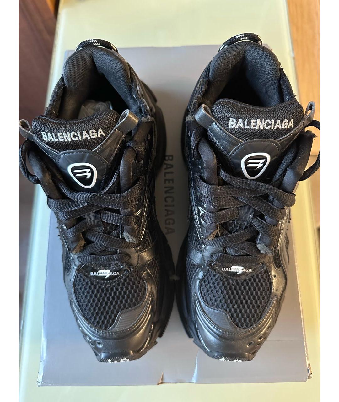 BALENCIAGA Черные текстильные низкие кроссовки / кеды, фото 3