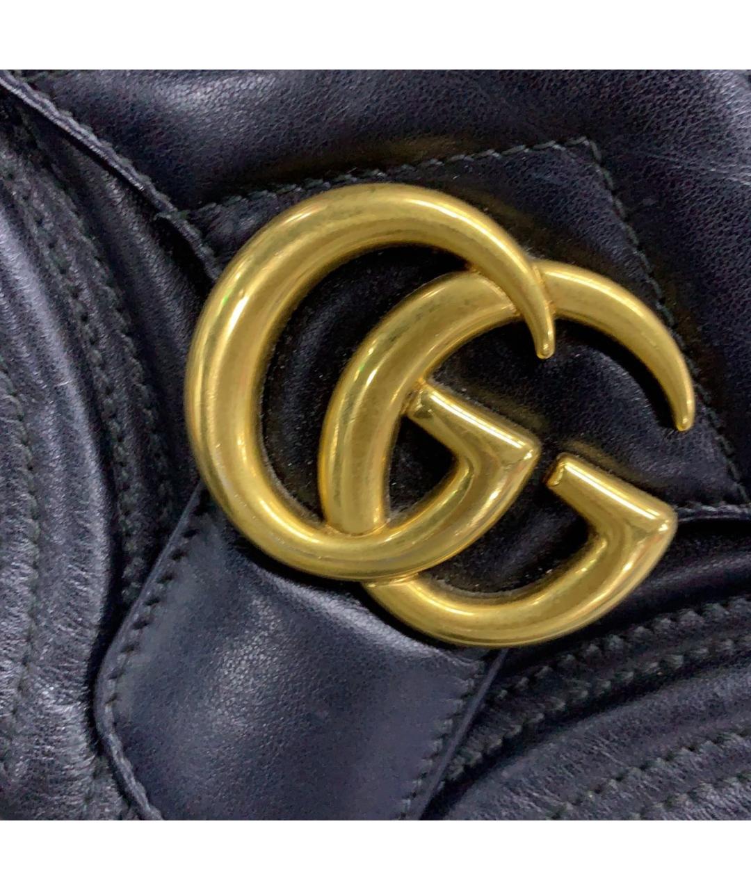 GUCCI Черная кожаная сумка с короткими ручками, фото 7