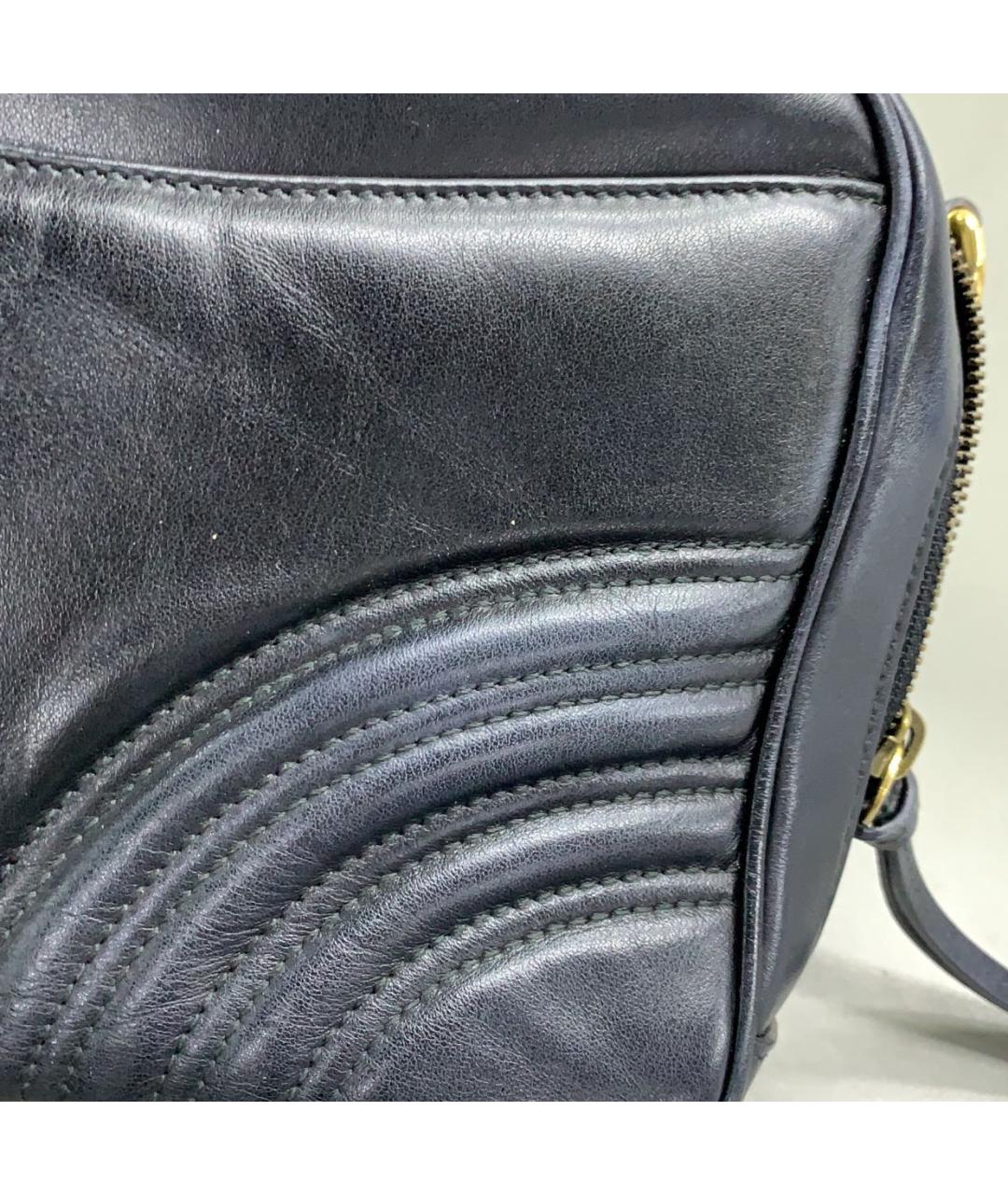 GUCCI Черная кожаная сумка с короткими ручками, фото 4