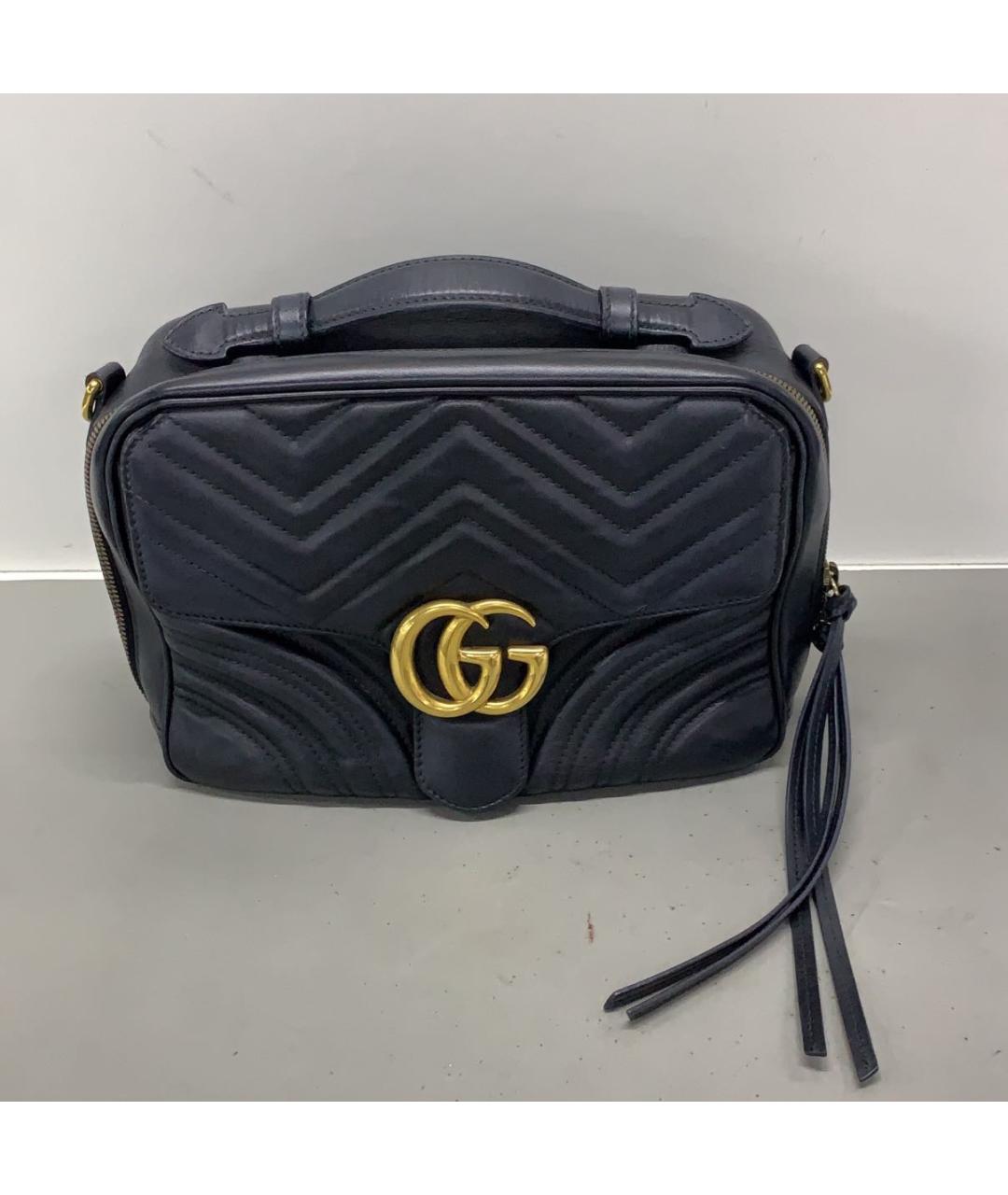 GUCCI Черная кожаная сумка с короткими ручками, фото 3