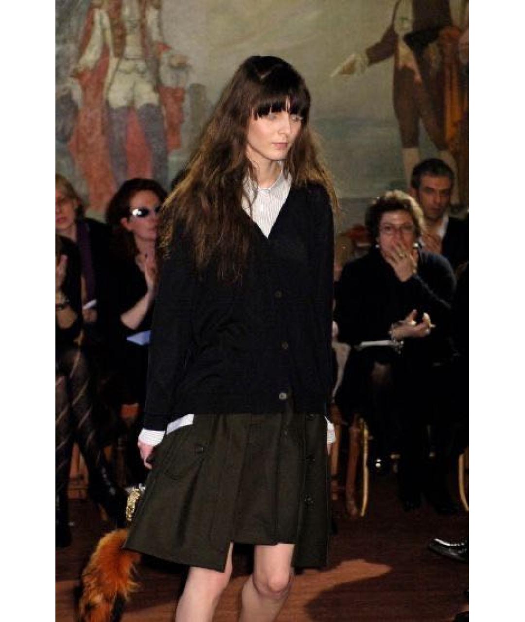 MIU MIU Черная шерстяная юбка миди, фото 5