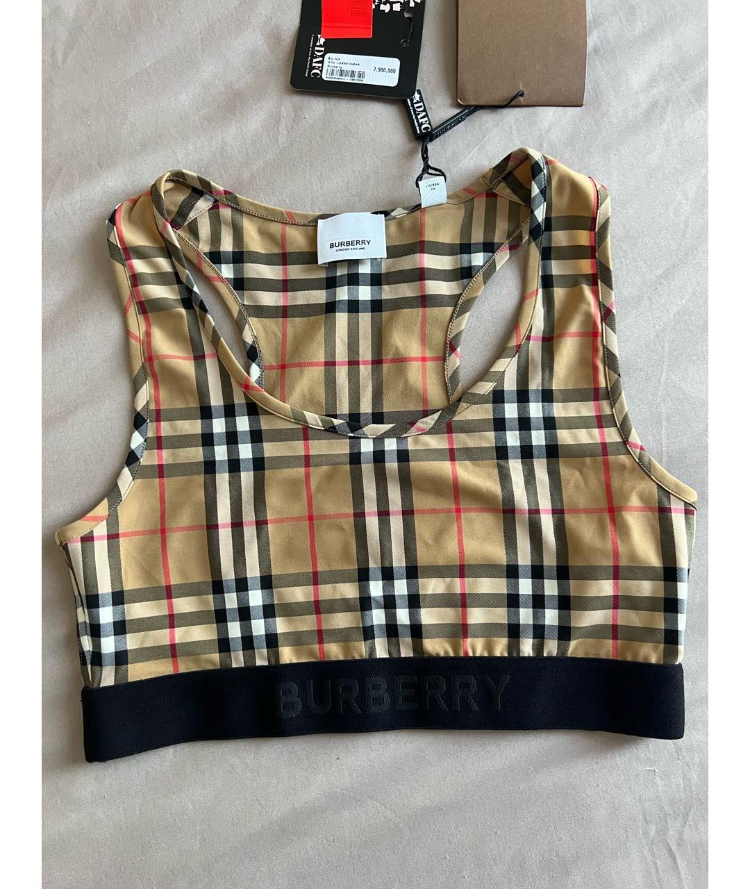 BURBERRY Коричневая майка, фото 4