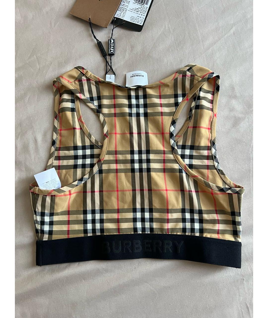 BURBERRY Коричневая майка, фото 2