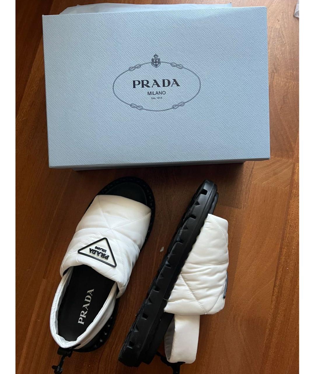PRADA Белые текстильные сандалии, фото 5