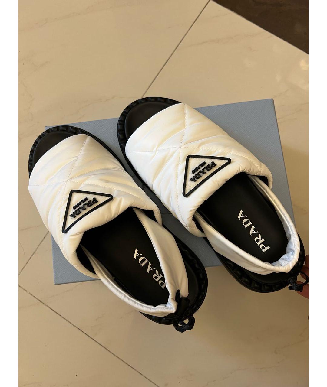 PRADA Белые текстильные сандалии, фото 2