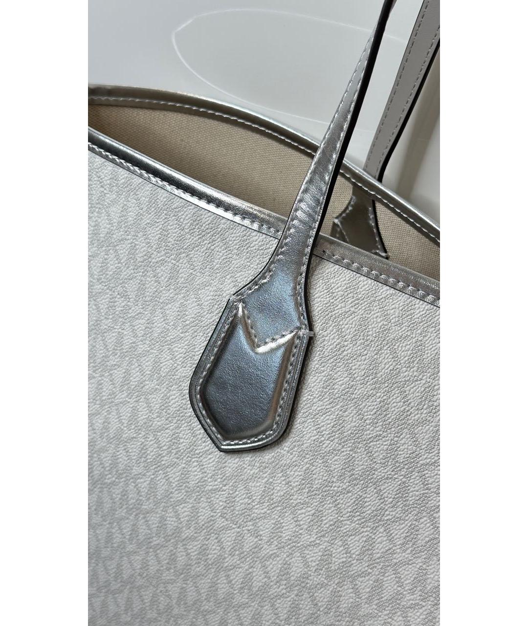 MICHAEL KORS Белая сумка тоут из искусственной кожи, фото 8