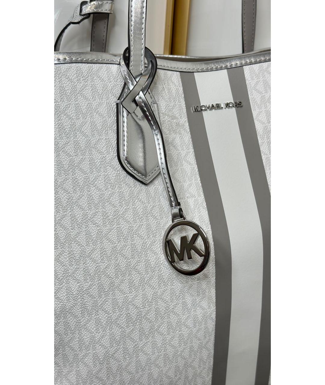 MICHAEL KORS Белая сумка тоут из искусственной кожи, фото 6