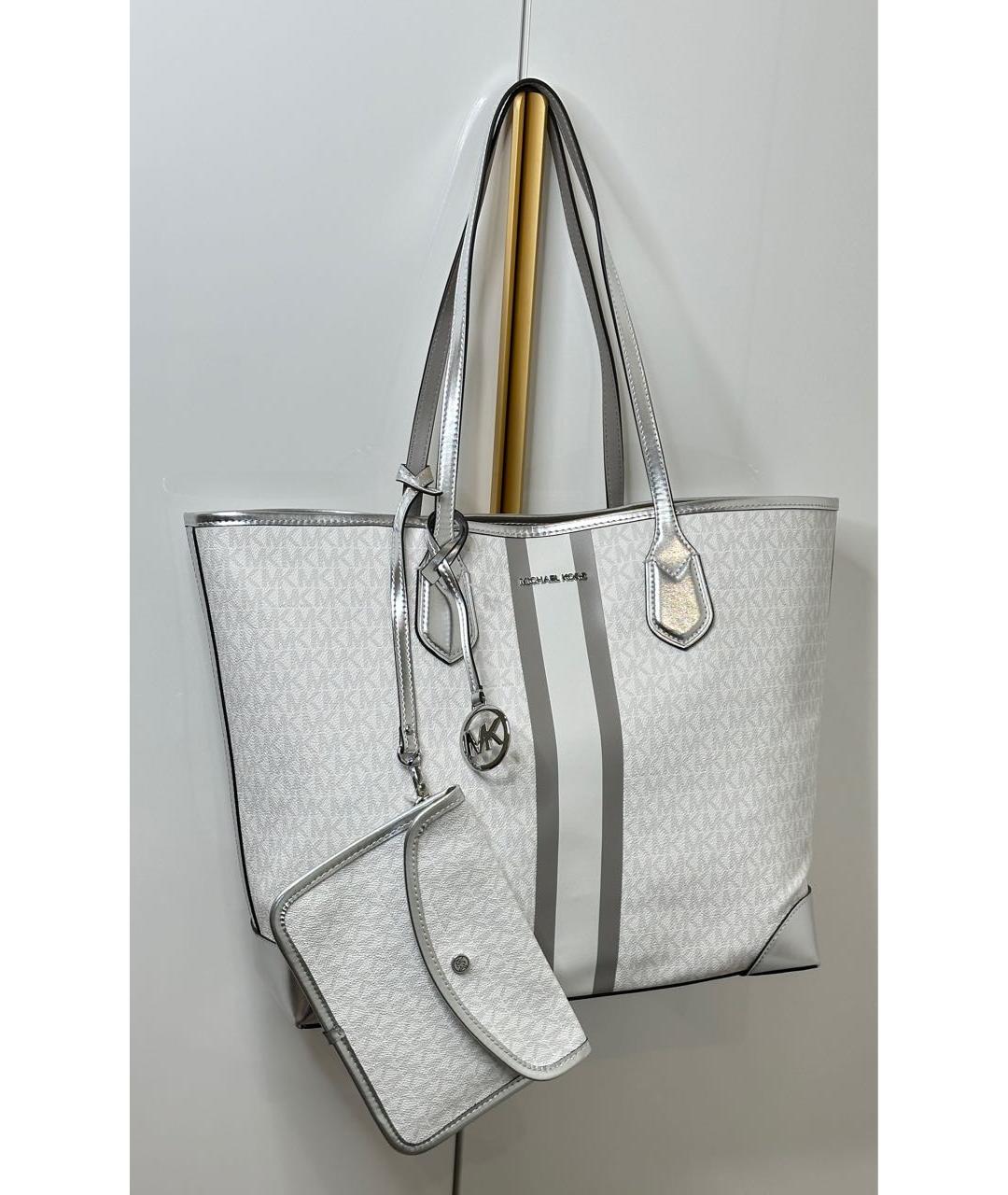 MICHAEL KORS Белая сумка тоут из искусственной кожи, фото 2