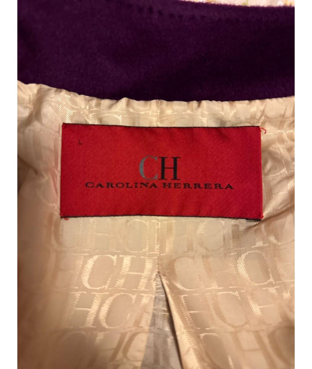 CAROLINA HERRERA Фиолетовый шерстяной костюм с юбками, фото 3