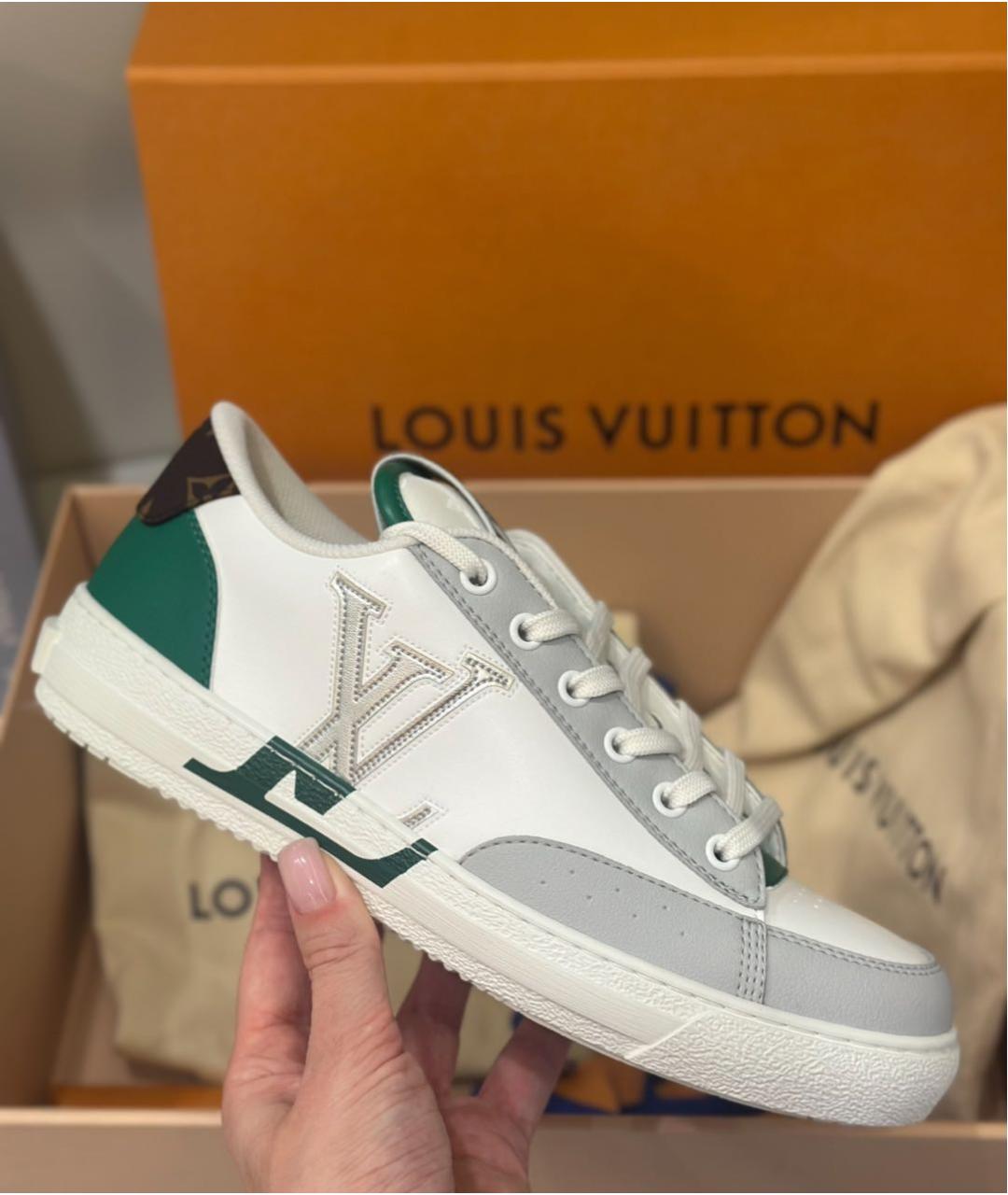LOUIS VUITTON Белые кожаные кроссовки, фото 5