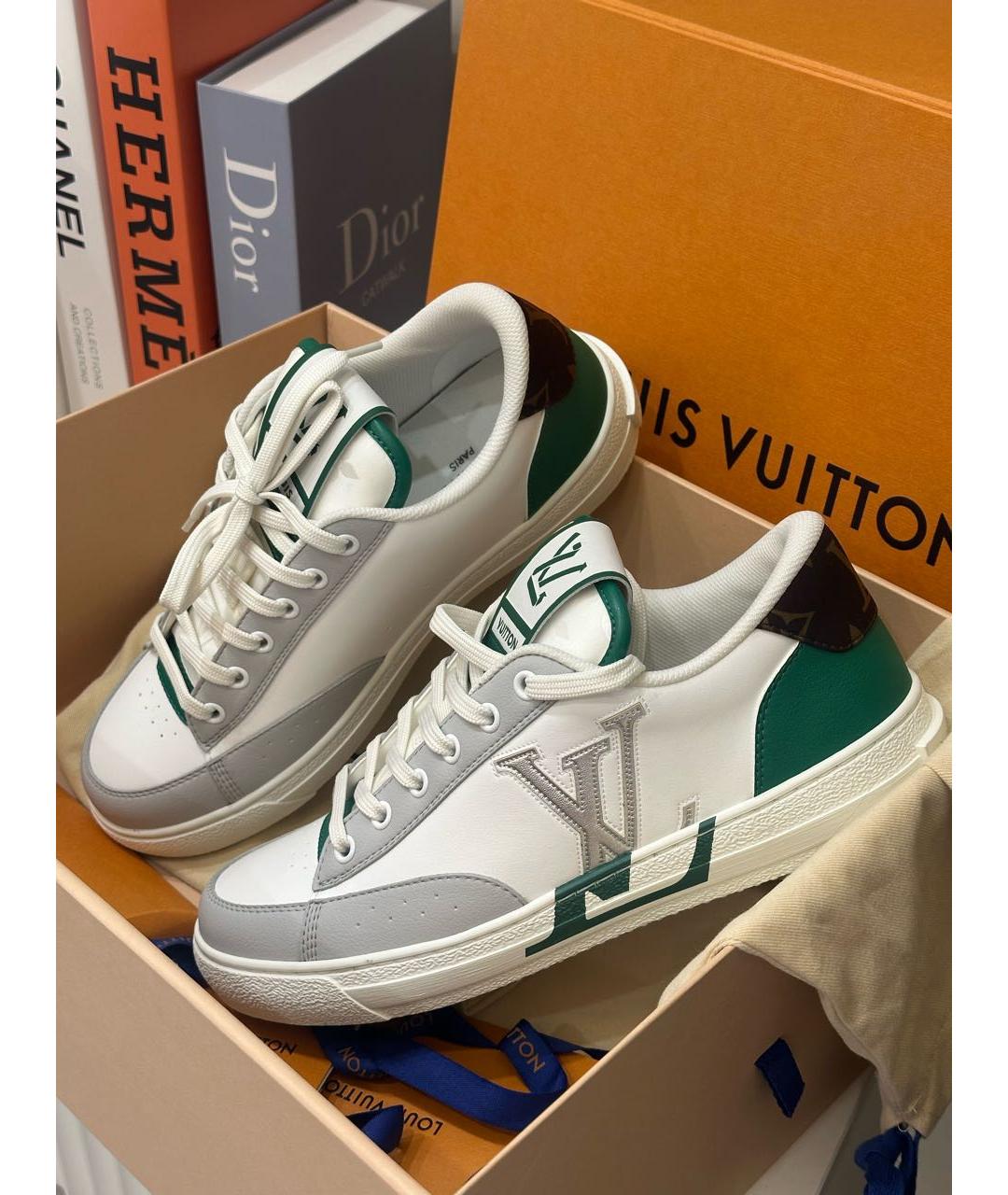LOUIS VUITTON Белые кожаные кроссовки, фото 2