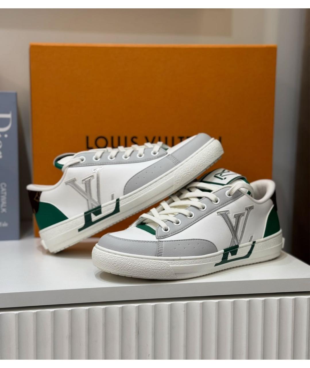 LOUIS VUITTON Белые кожаные кроссовки, фото 3