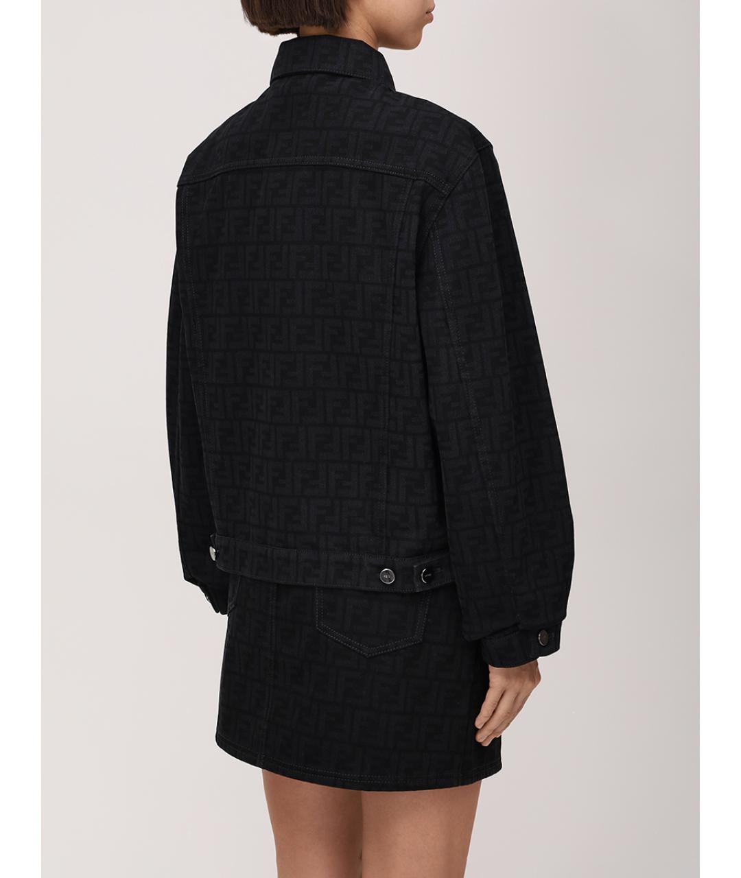 FENDI Черная хлопковая куртка, фото 3
