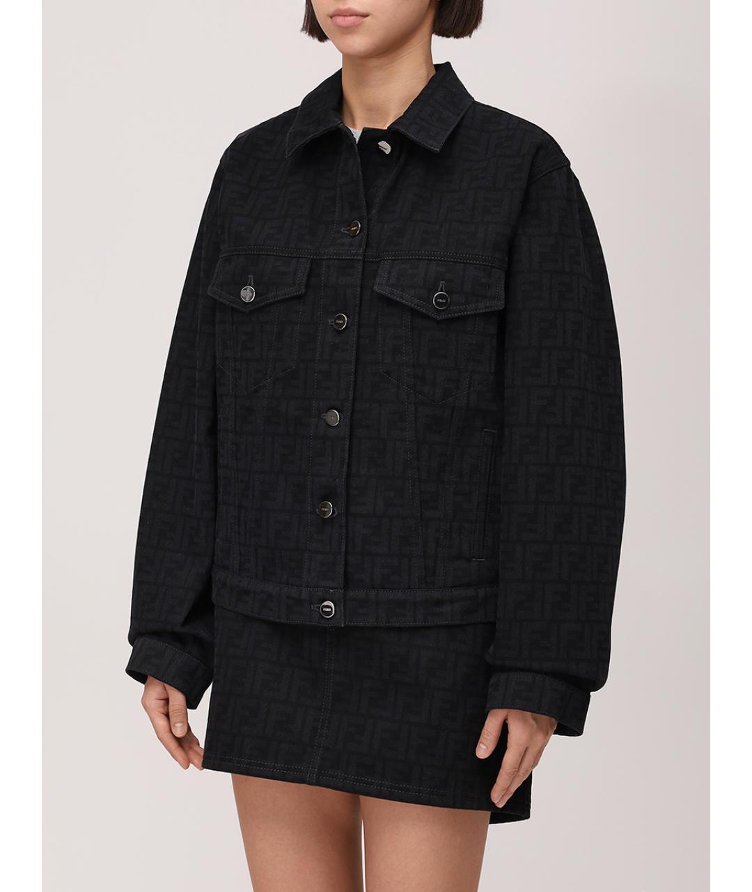 FENDI Черная хлопковая куртка, фото 4