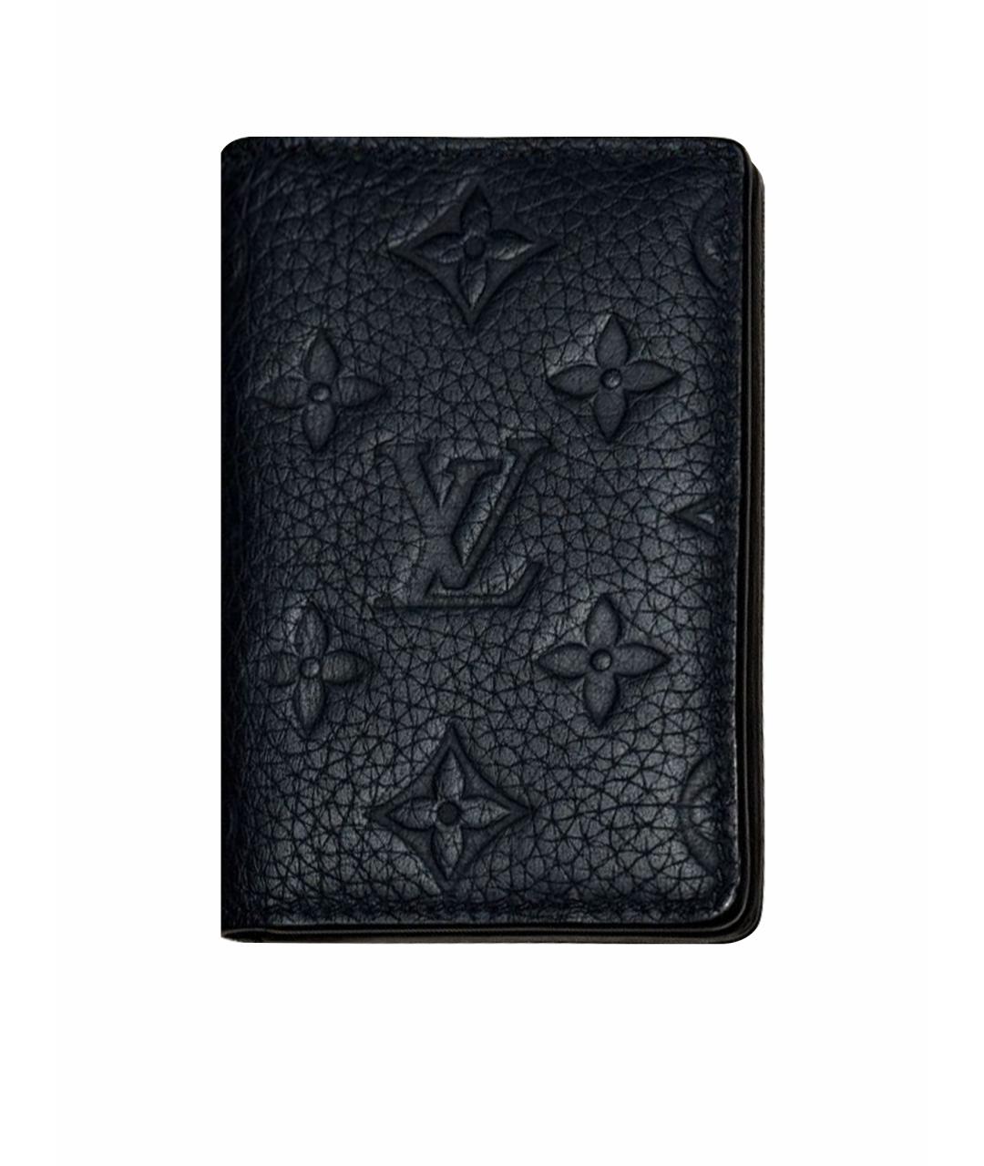 LOUIS VUITTON Черный кожаный кардхолдер, фото 1