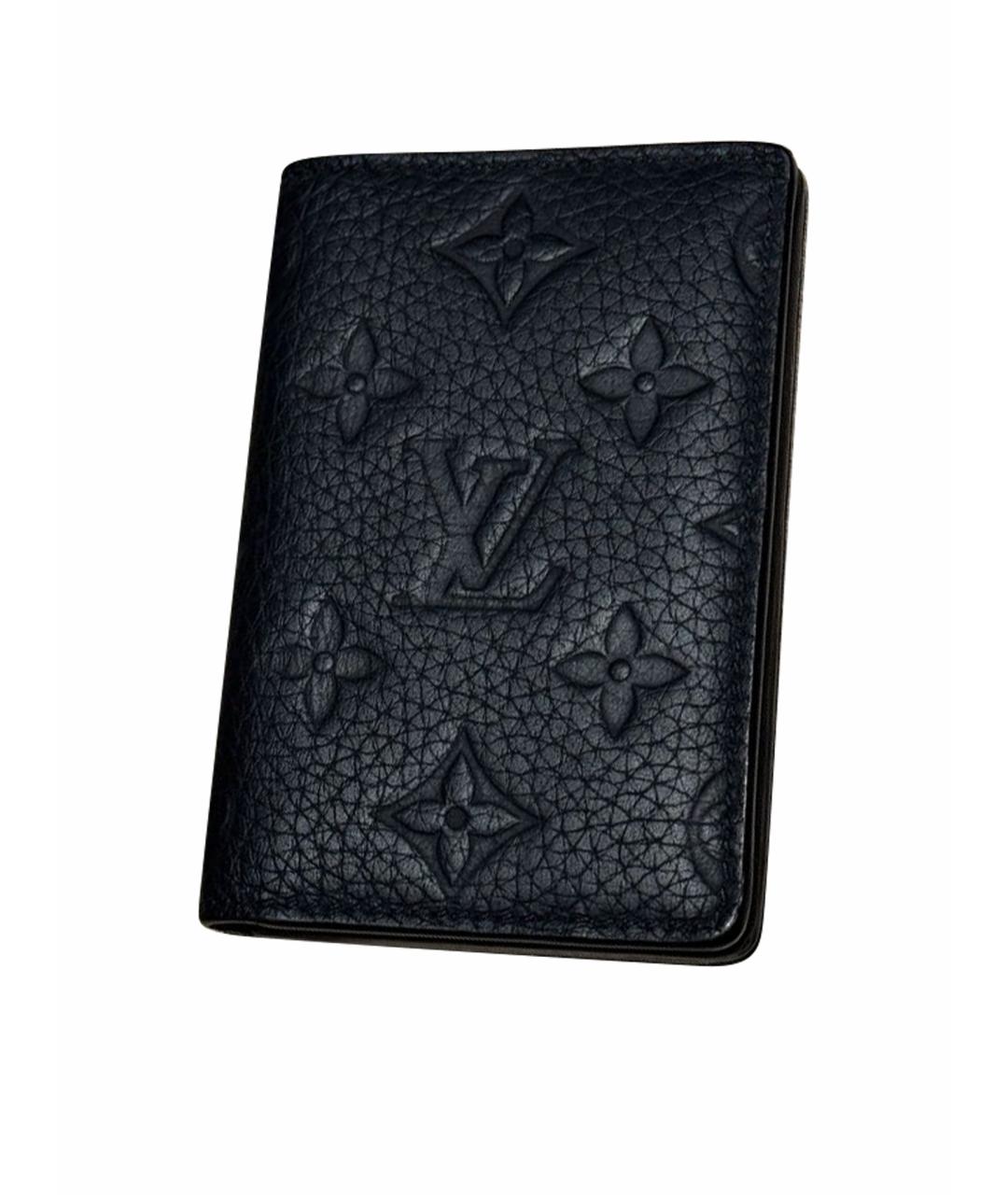 LOUIS VUITTON Черный кожаный кардхолдер, фото 7