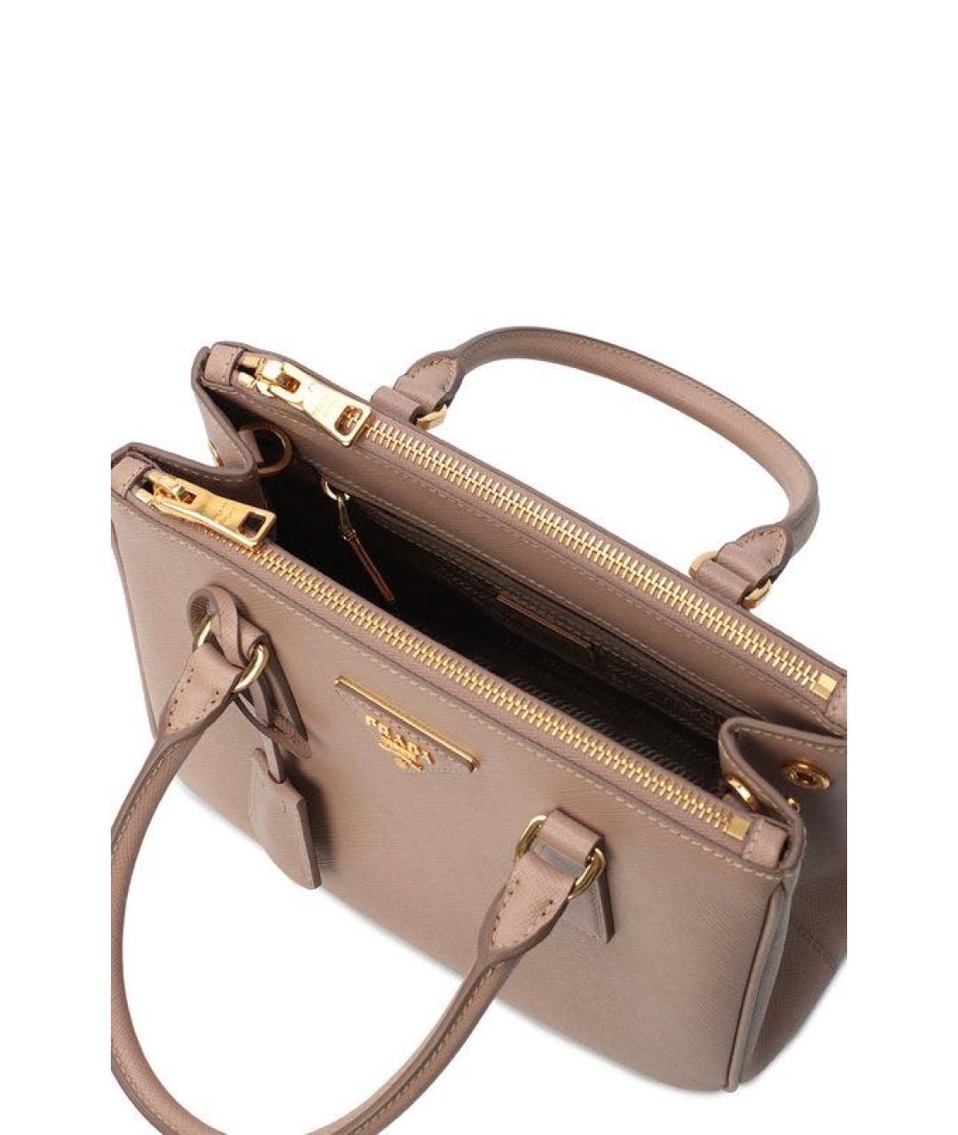 PRADA Бежевая кожаная сумка тоут, фото 6