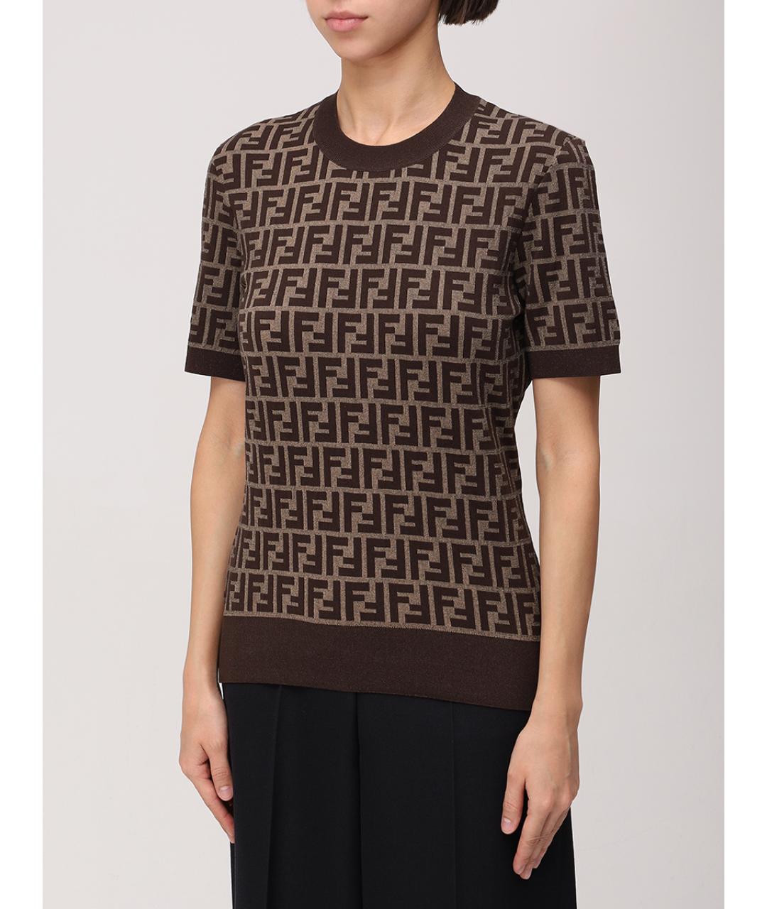 FENDI Коричневый джемпер / свитер, фото 4