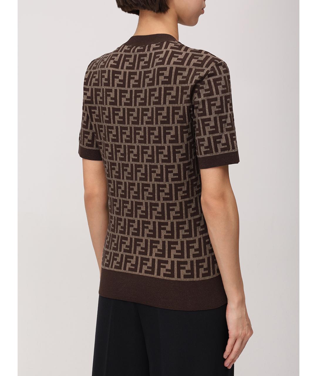 FENDI Коричневый джемпер / свитер, фото 3