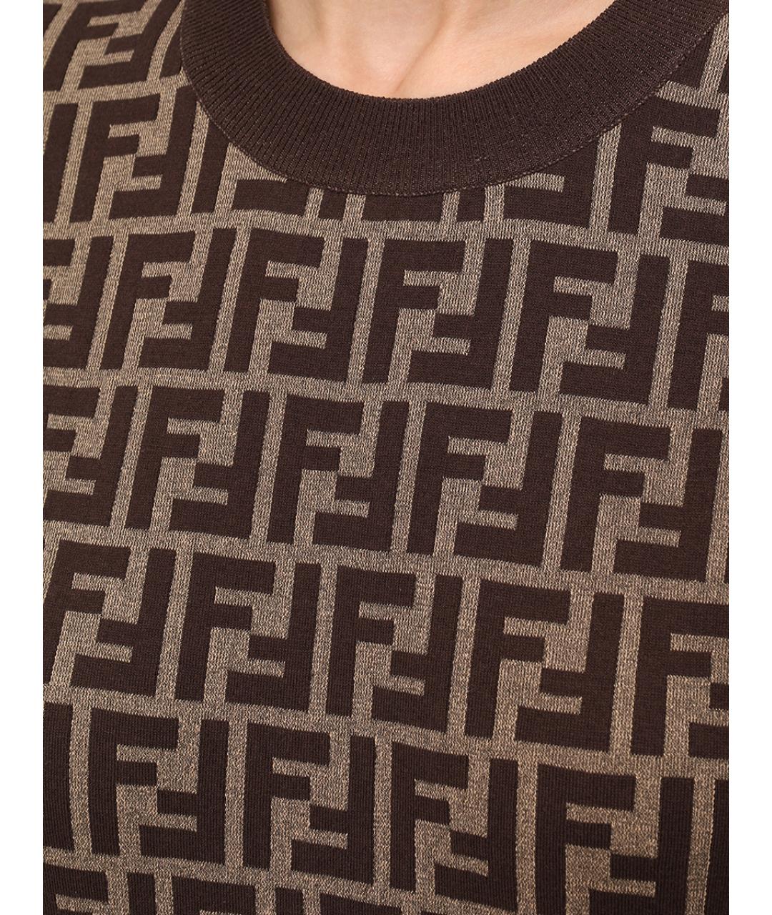FENDI Коричневый джемпер / свитер, фото 5