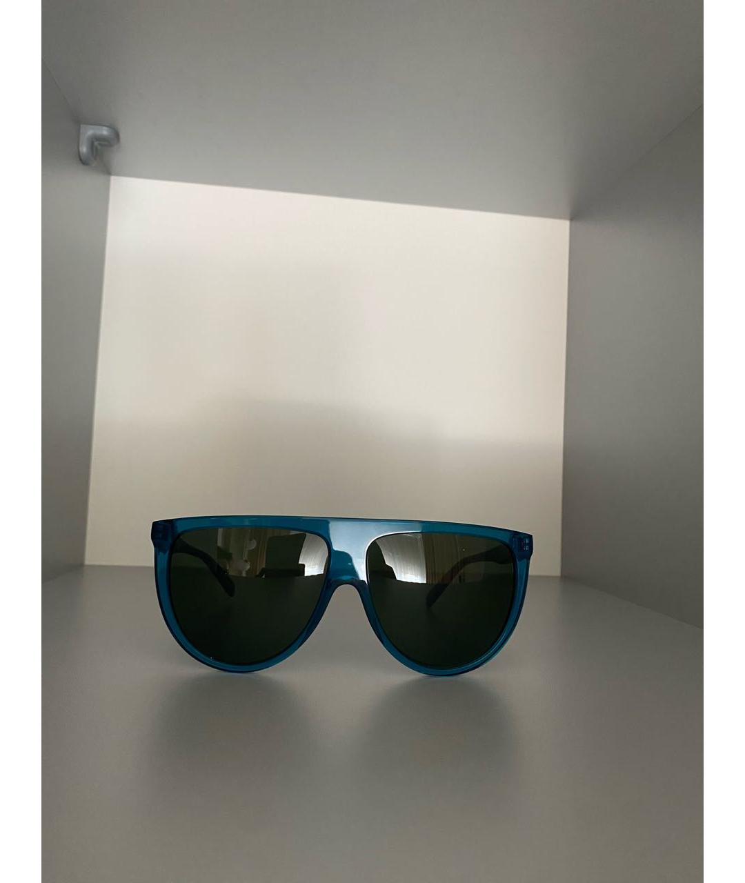 CELINE Бирюзовые пластиковые солнцезащитные очки, фото 5