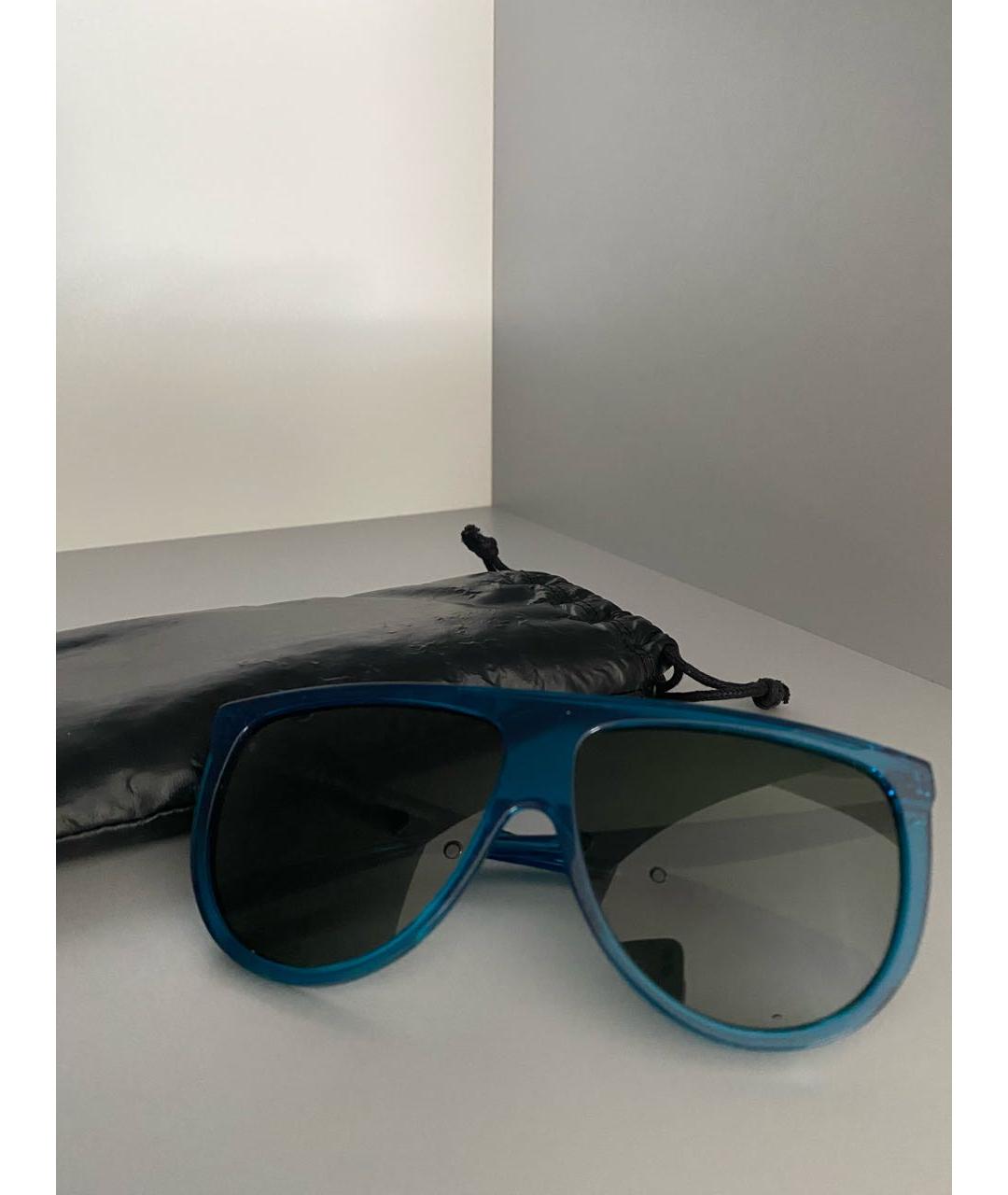 CELINE Бирюзовые пластиковые солнцезащитные очки, фото 4