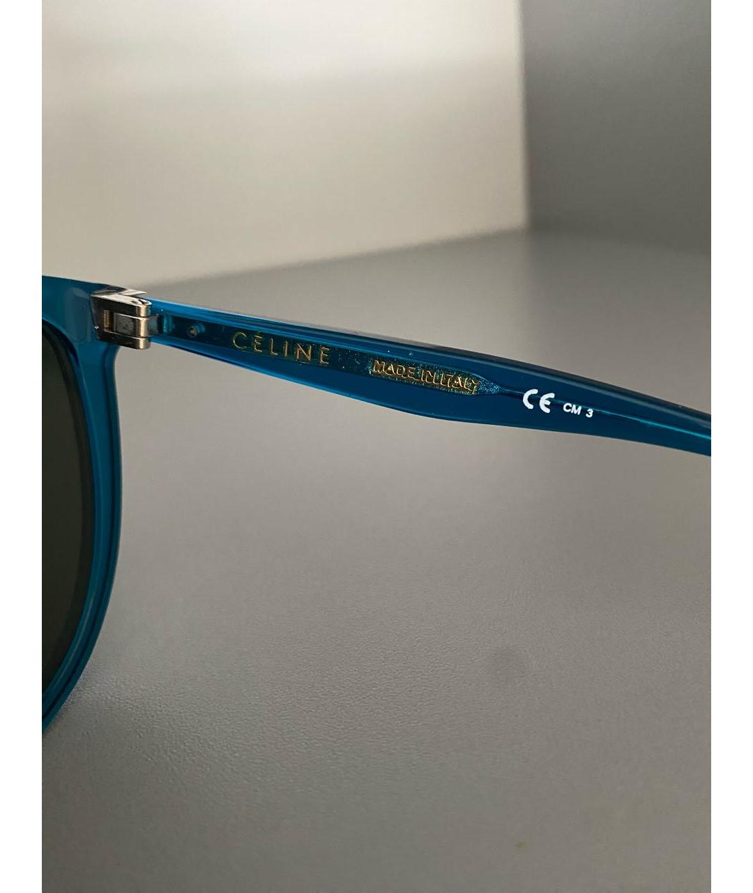 CELINE Бирюзовые пластиковые солнцезащитные очки, фото 3