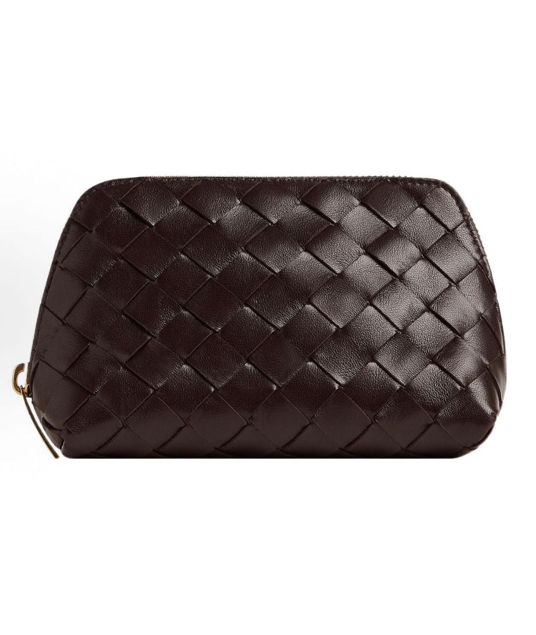 BOTTEGA VENETA Коричневая кожаная косметичка, фото 1