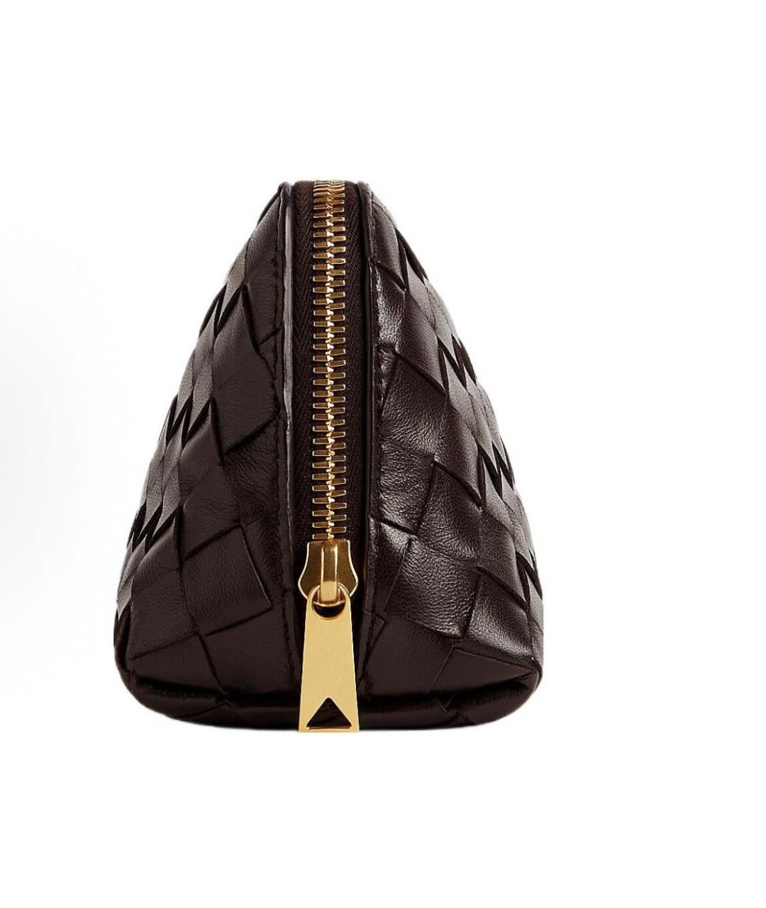 BOTTEGA VENETA Коричневая кожаная косметичка, фото 2