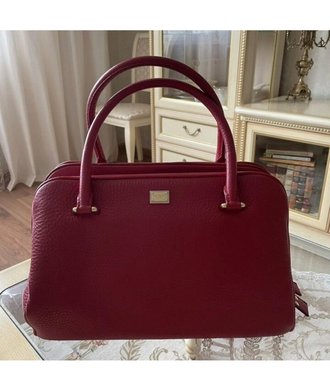 DOLCE&GABBANA Красная кожаная сумка с короткими ручками, фото 7