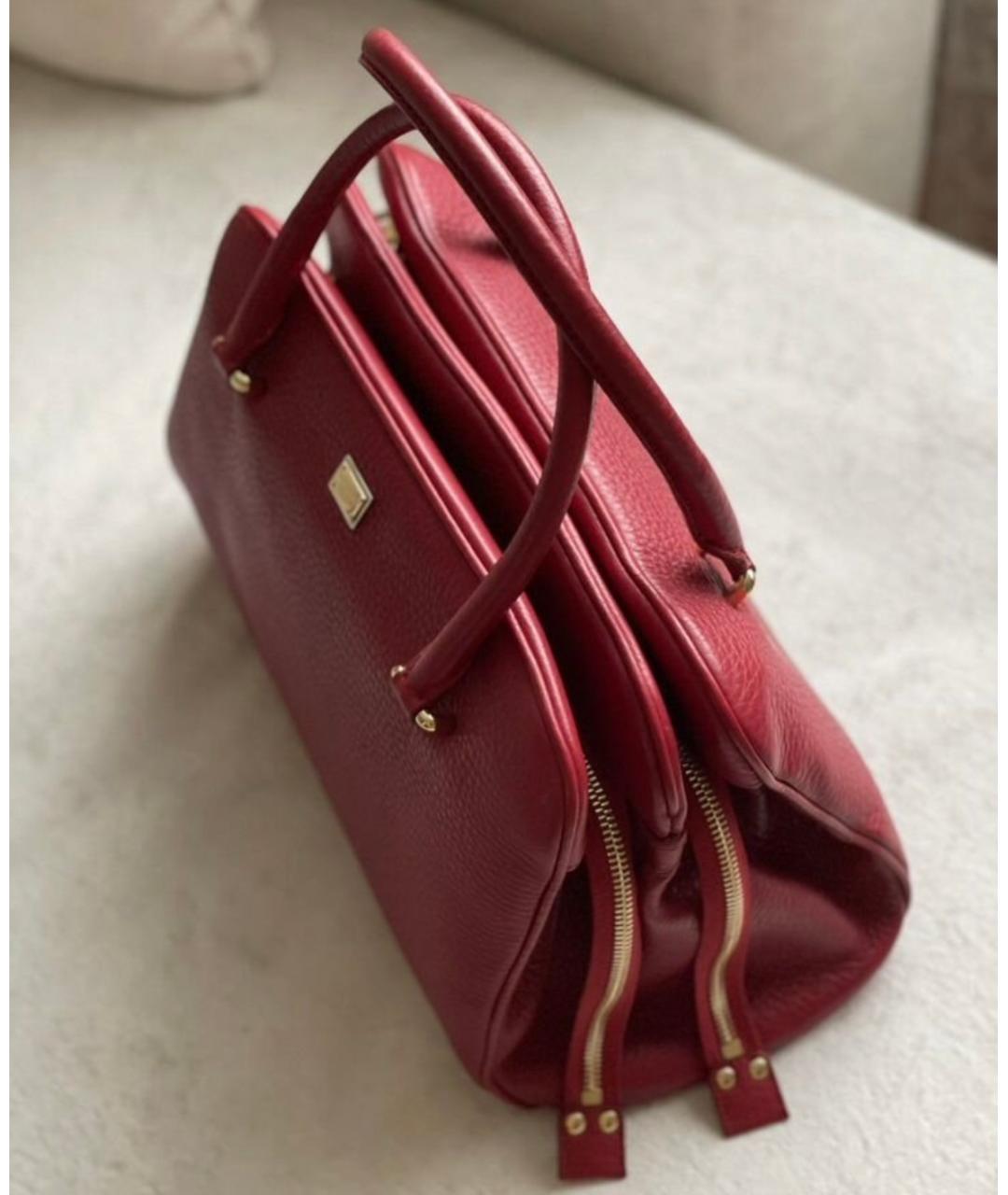 DOLCE&GABBANA Красная кожаная сумка с короткими ручками, фото 2