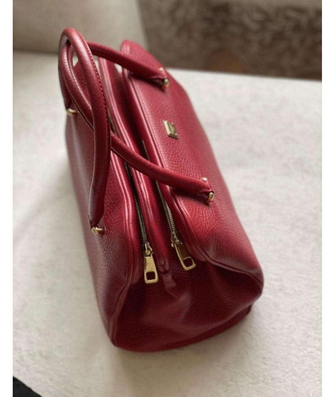 DOLCE&GABBANA Красная кожаная сумка с короткими ручками, фото 6
