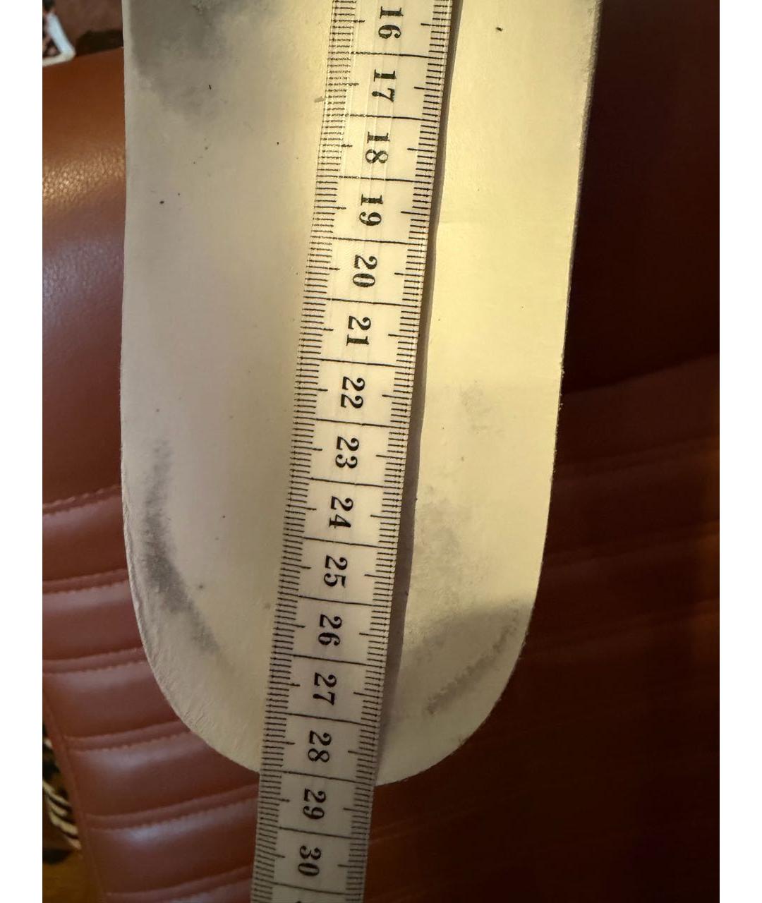 GUCCI Белые кожаные низкие кроссовки / кеды, фото 7