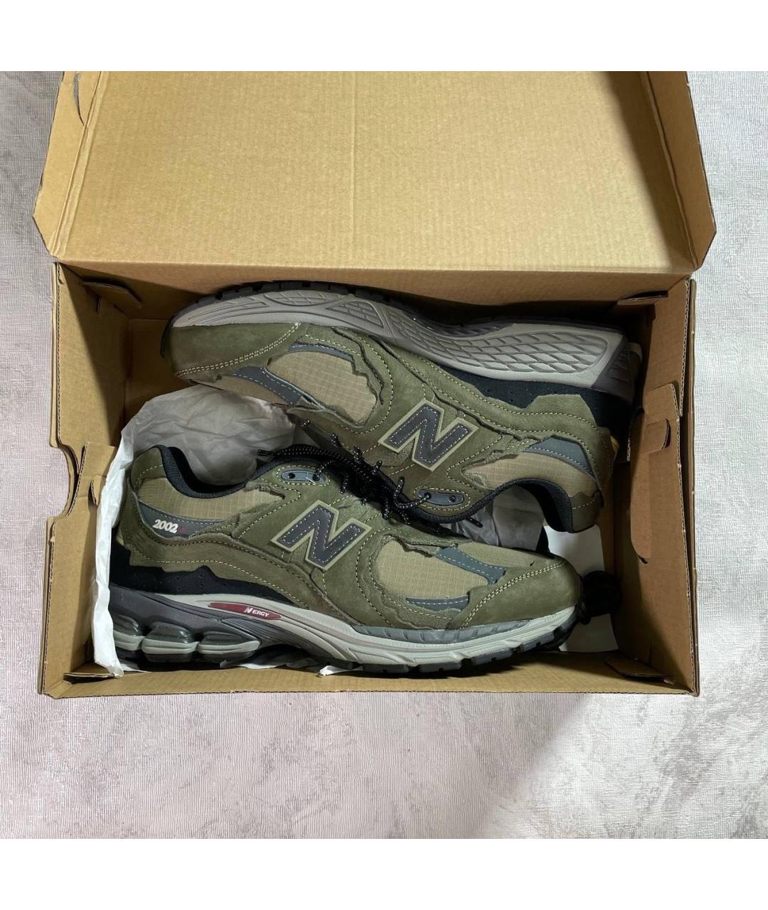 NEW BALANCE Хаки замшевые низкие кроссовки / кеды, фото 4