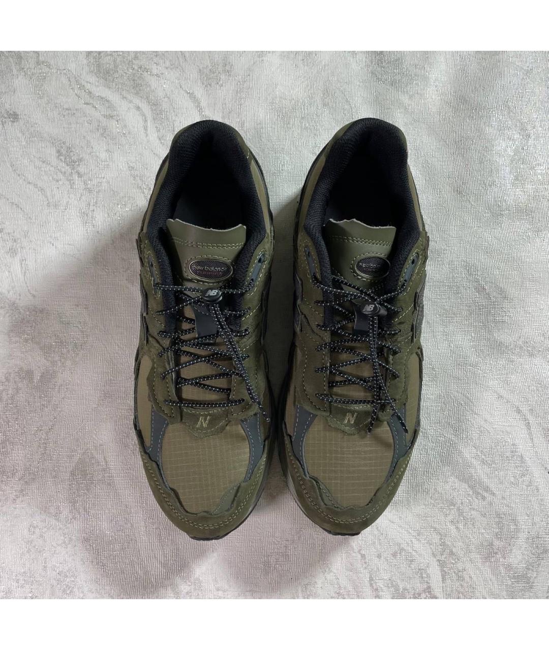 NEW BALANCE Хаки замшевые низкие кроссовки / кеды, фото 2