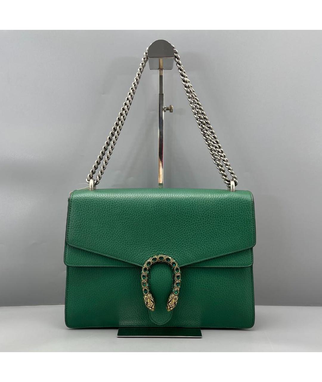 GUCCI Зеленая кожаная сумка через плечо, фото 2