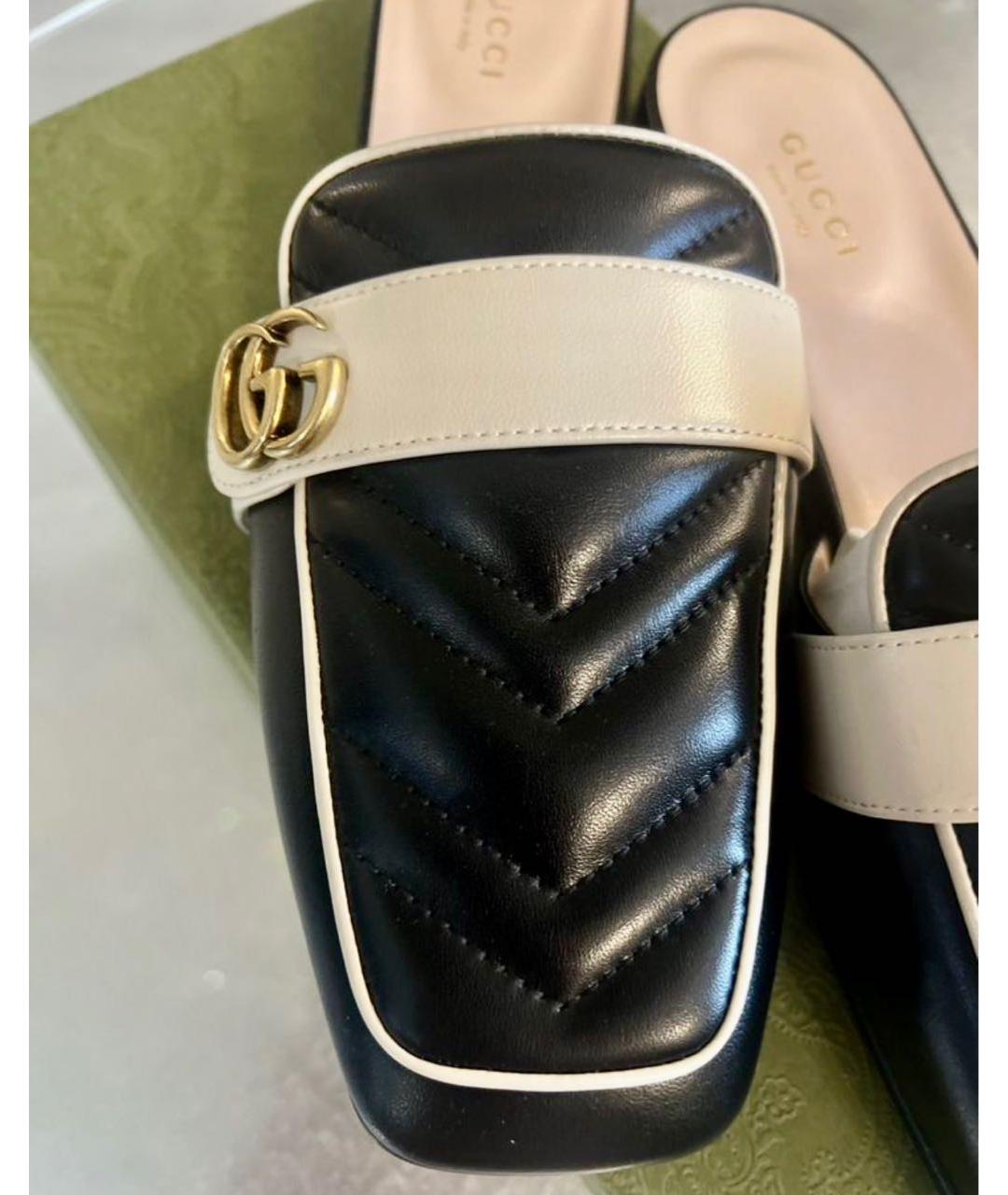 GUCCI Черные кожаные мюли, фото 4
