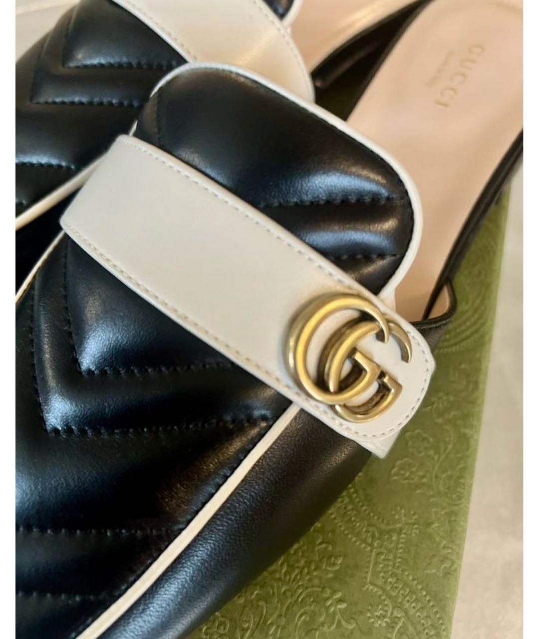 GUCCI Черные кожаные мюли, фото 3