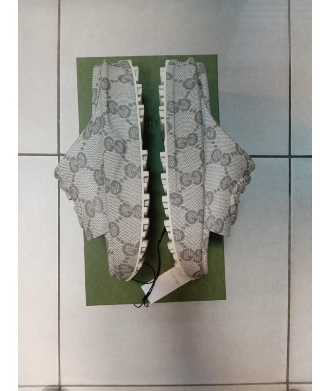 GUCCI Бежевые резиновые сабо, фото 3