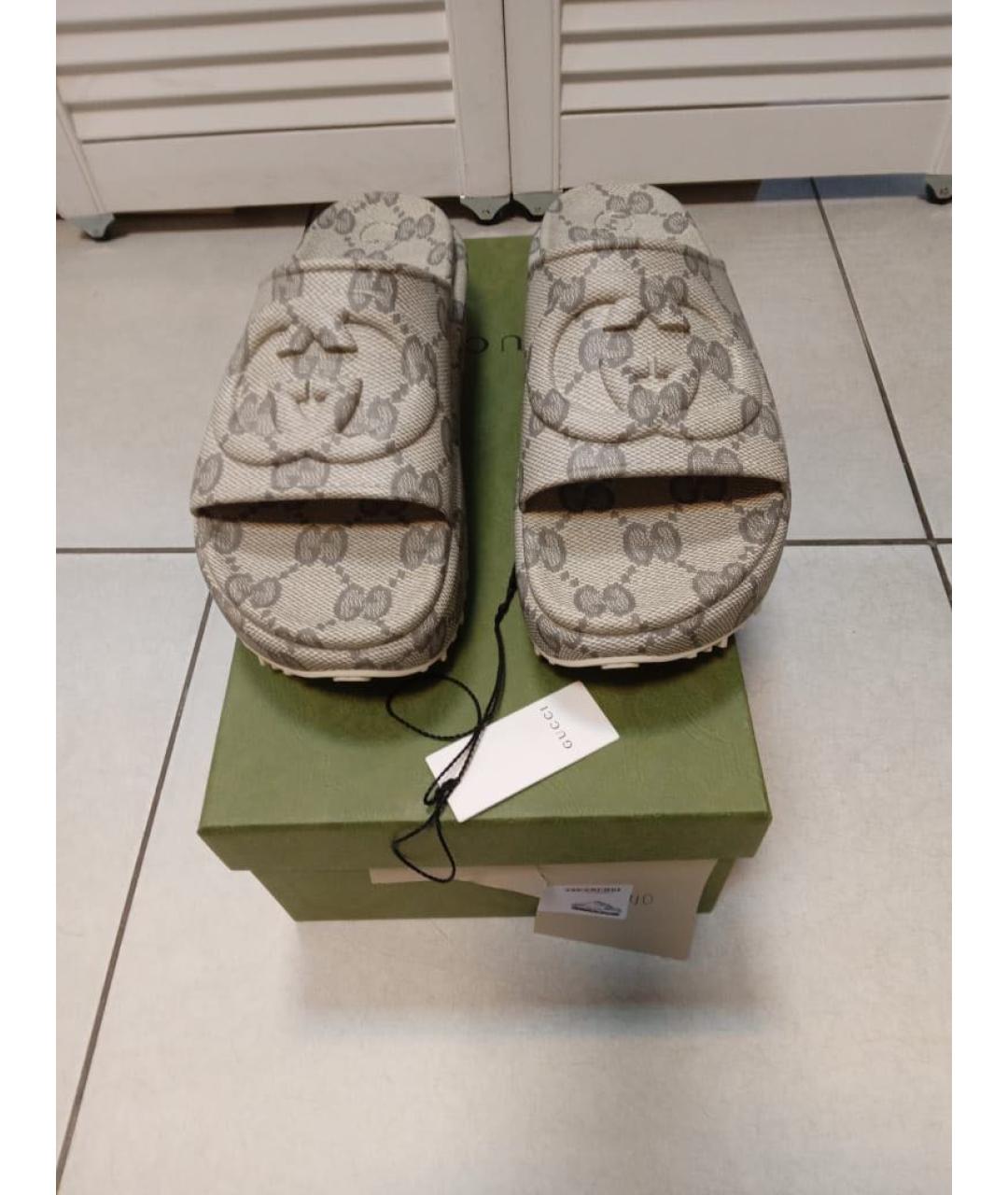 GUCCI Бежевые резиновые сабо, фото 2
