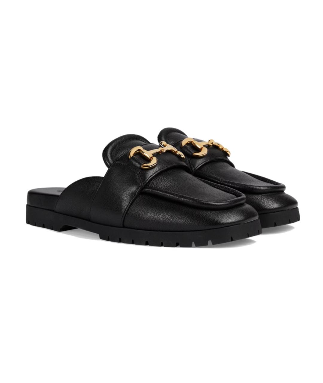 GUCCI Черные кожаные мюли, фото 2