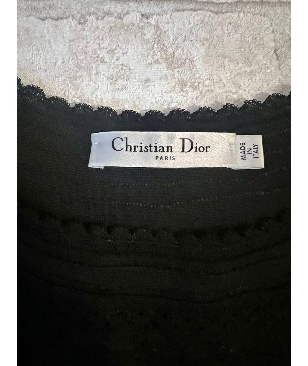 CHRISTIAN DIOR Черное вискозное коктейльное платье, фото 3